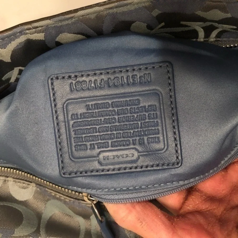 Coach vintage Y2K blue optic c tote bag f17881